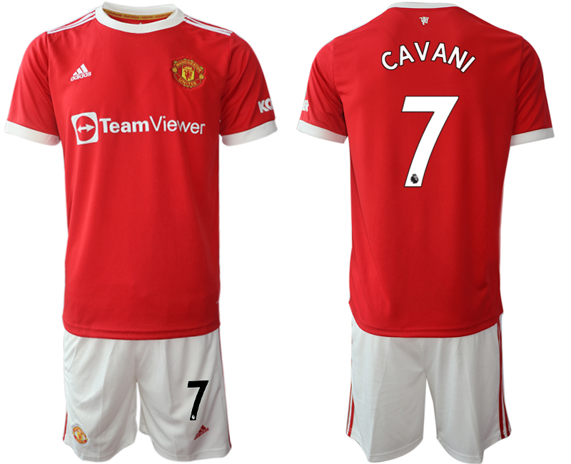 Men 2021-2022 Club Manchester United home red #7 Adidas Soccer Jersey->manchester united jersey->Soccer Club Jersey